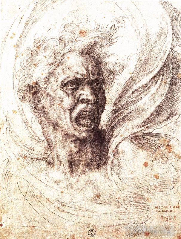 米开朗琪罗 的各类绘画作品 -  《被诅咒的灵魂》