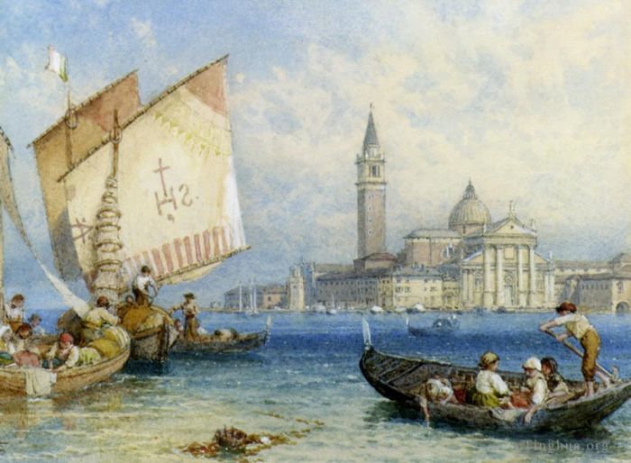 迈尔斯·伯基特·福斯特 的油画作品 -  《圣乔治马焦雷,威尼斯》