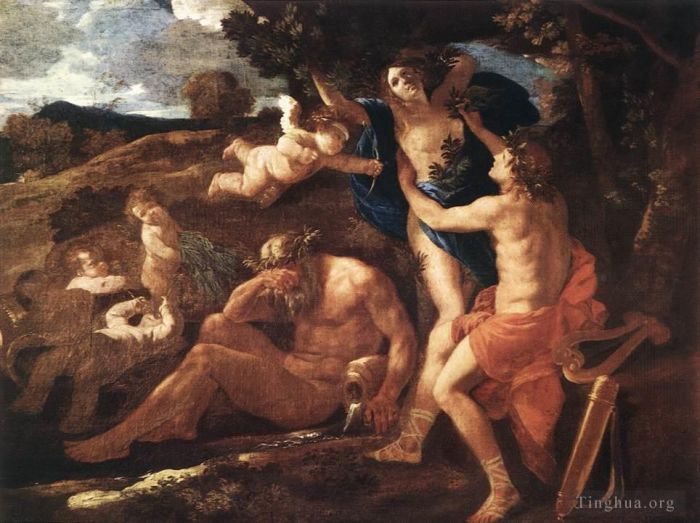 尼古拉斯·普桑 的油画作品 -  《阿波罗和达芙妮》