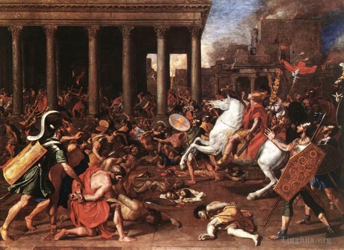 尼古拉斯·普桑 的油画作品 -  《寺庙被毁》