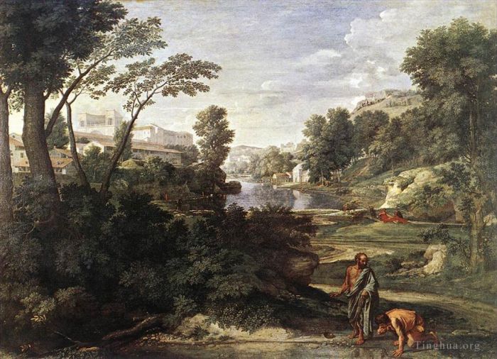 尼古拉斯·普桑 的油画作品 -  《第欧根尼的风景》