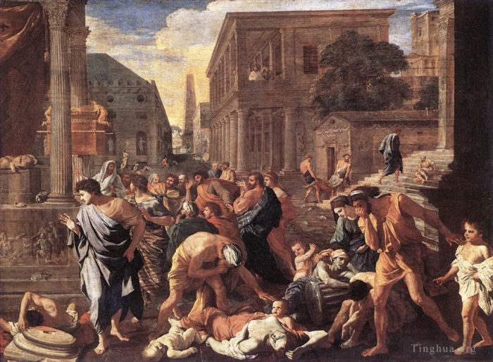 尼古拉斯·普桑 的油画作品 -  《阿什德瘟疫》