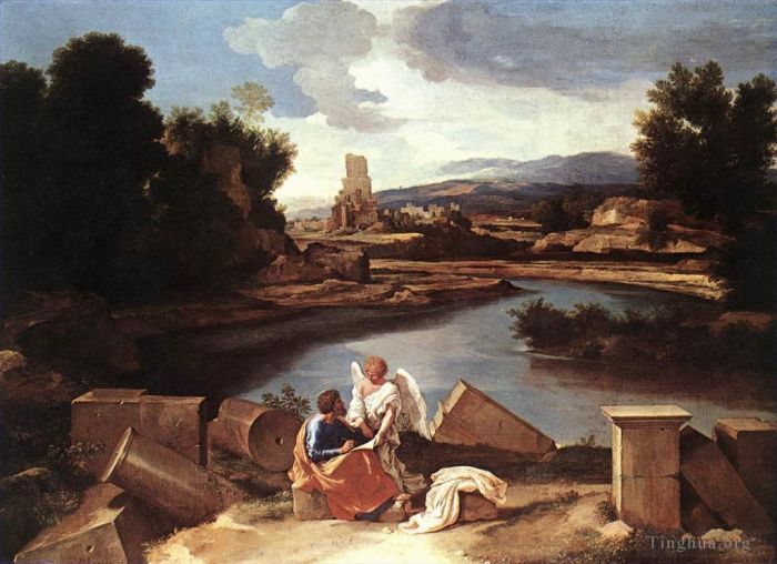 尼古拉斯·普桑 的油画作品 -  《圣马太和天使》