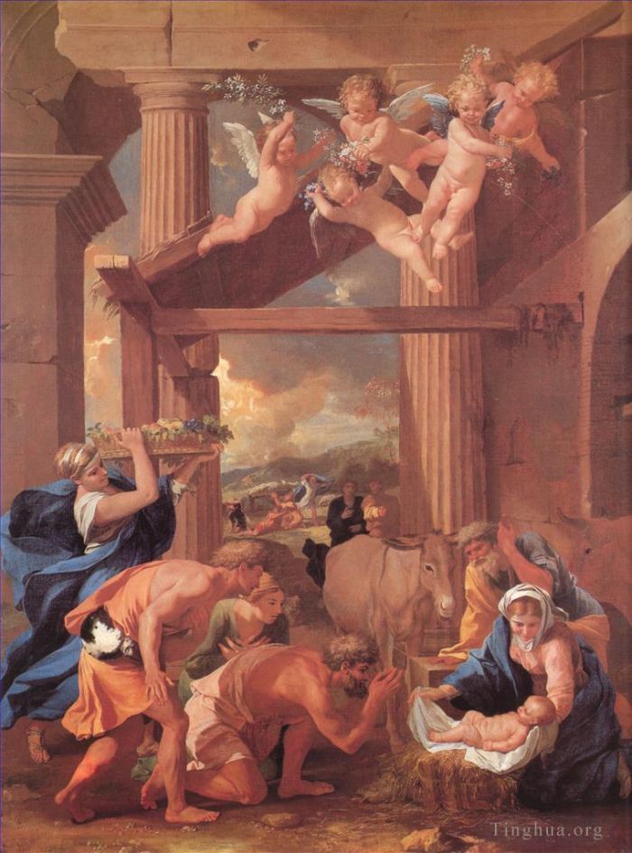 尼古拉斯·普桑 的油画作品 -  《牧羊人的崇拜》