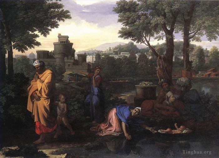 尼古拉斯·普桑 的油画作品 -  《摩西的阐释》