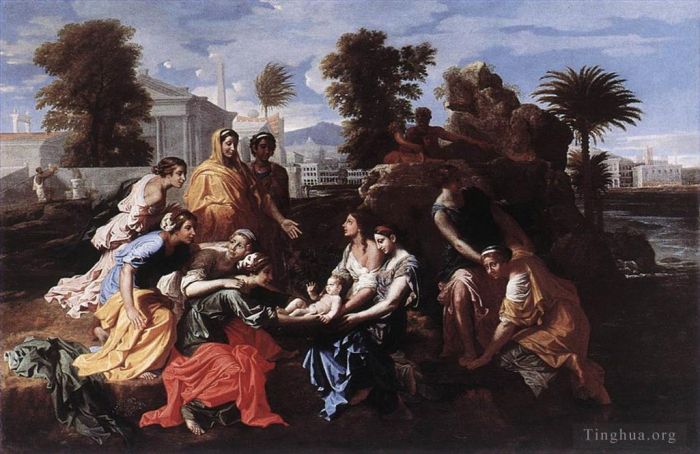 尼古拉斯·普桑 的油画作品 -  《摩西的发现》