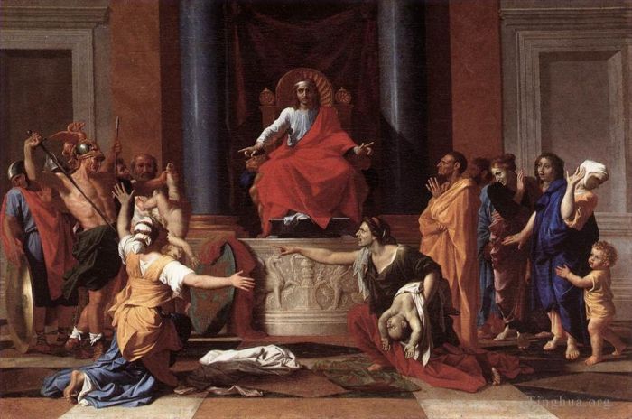 尼古拉斯·普桑 的油画作品 -  《所罗门的审判》