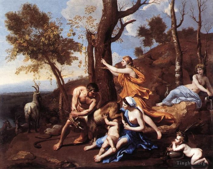 尼古拉斯·普桑 的油画作品 -  《木星的培育》
