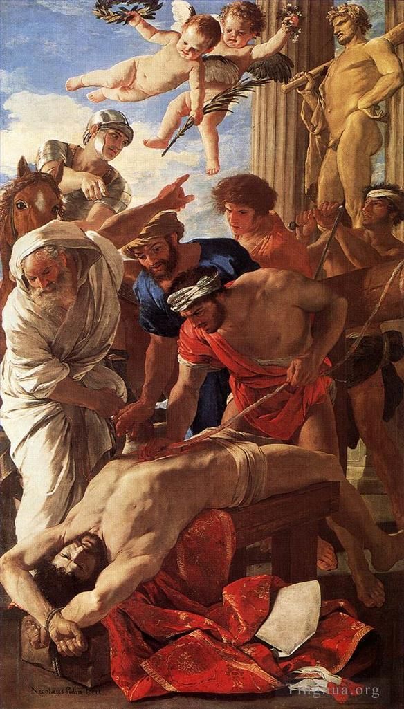 尼古拉斯·普桑 的油画作品 -  《圣伊拉斯谟的殉难》