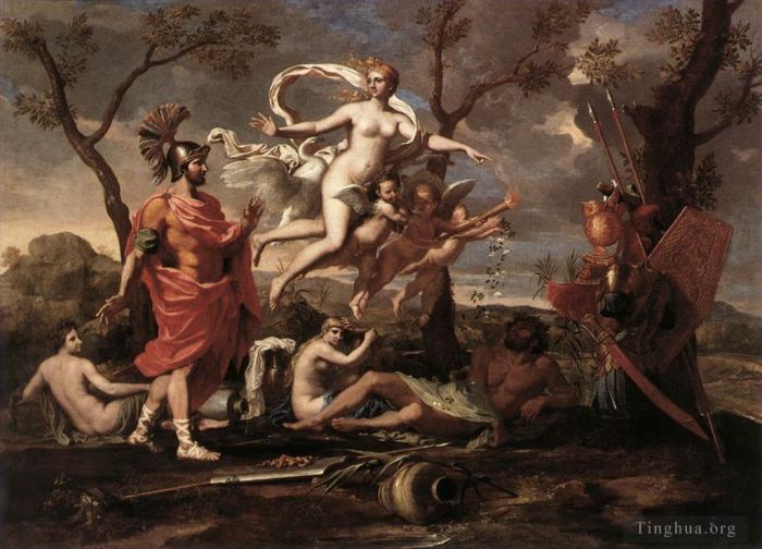 尼古拉斯·普桑 的油画作品 -  《维纳斯向埃涅阿斯献上武器》