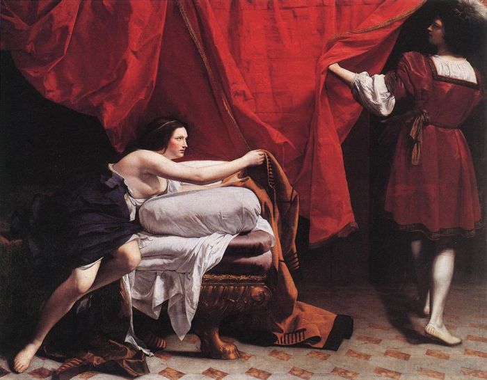 奥拉齐奥·洛米·真蒂莱斯基 的油画作品 -  《约瑟和波提乏的妻子》