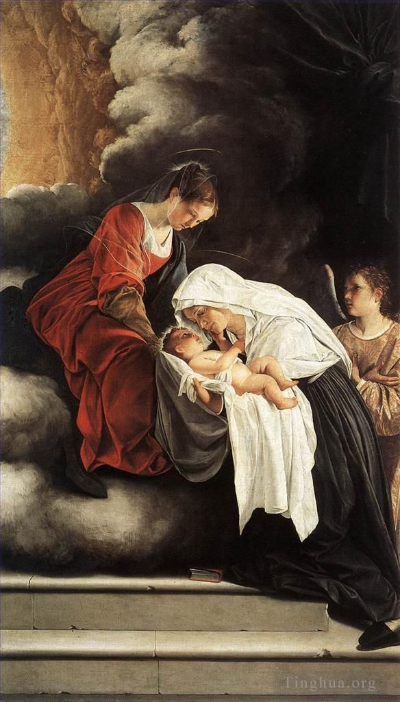 奥拉齐奥·洛米·真蒂莱斯基 的油画作品 -  《圣弗朗西斯卡罗马纳的愿景》