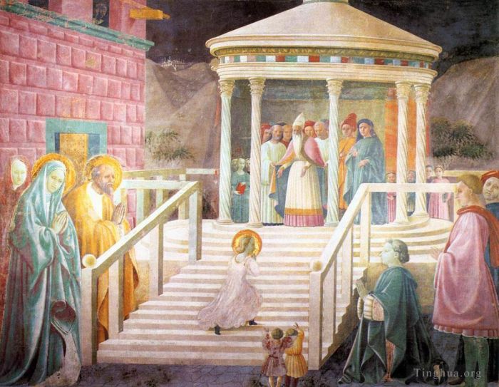 保罗·乌切洛 的各类绘画作品 -  《玛丽在圣殿中的演讲》
