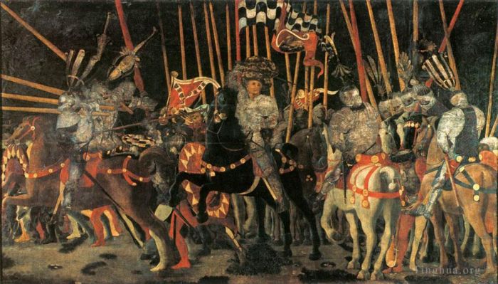 保罗·乌切洛 的各类绘画作品 -  《米凯莱托·达·科蒂尼奥拉参加战斗》