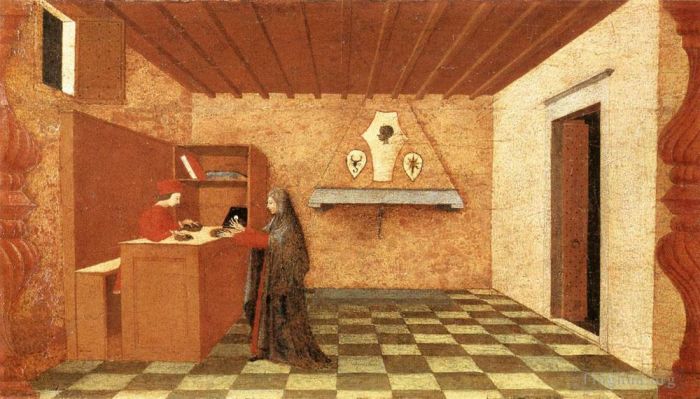 保罗·乌切洛 的各类绘画作品 -  《被亵渎的宿主场景的奇迹1》