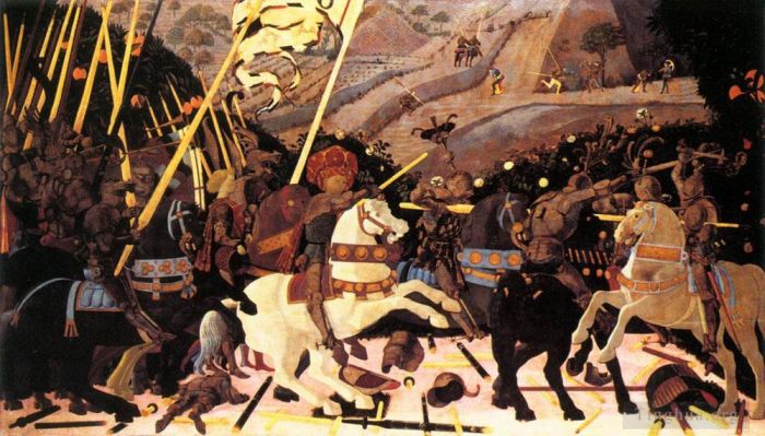 保罗·乌切洛 的各类绘画作品 -  《尼科洛·达·托伦蒂诺,(Niccolo,da,Tolentino),领导佛罗伦萨军队》