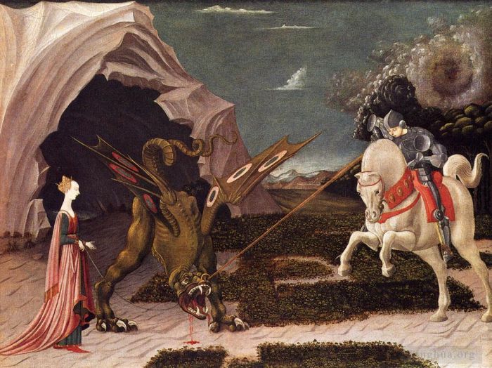 保罗·乌切洛 的各类绘画作品 -  《圣乔治与龙》