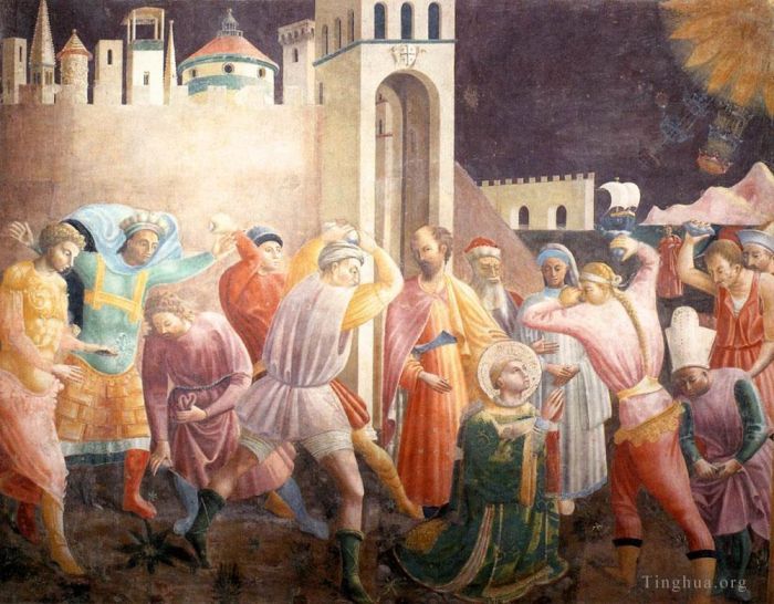 保罗·乌切洛 的各类绘画作品 -  《圣斯蒂芬的石刑》