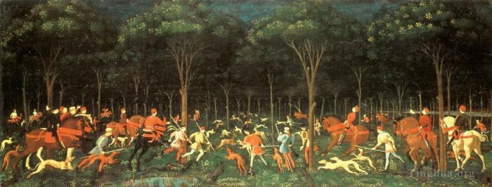 保罗·乌切洛 的各类绘画作品 -  《森林狩猎》
