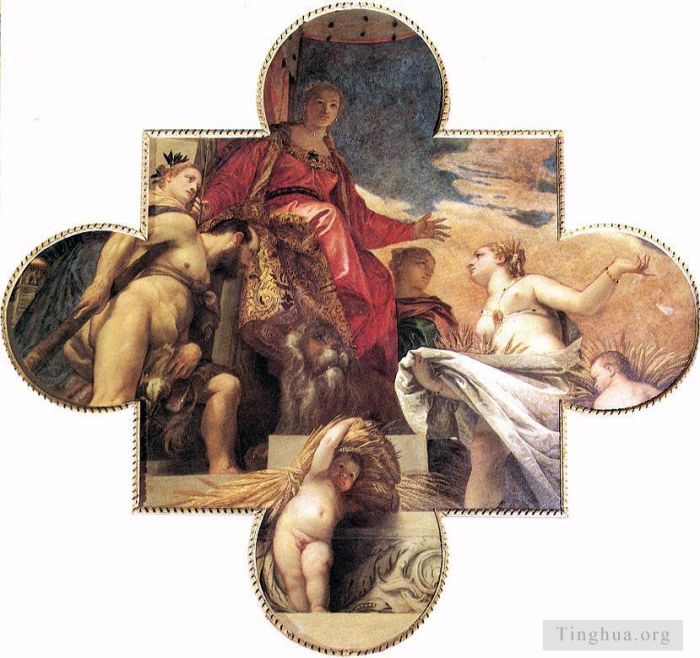 保罗·委罗内塞 的油画作品 -  《谷神星向威尼斯致敬》