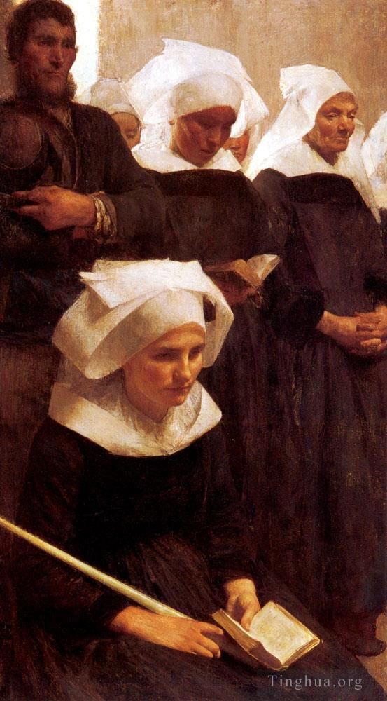 帕斯卡·达仰·布弗莱 的油画作品 -  《布列塔尼人祈祷,1888》