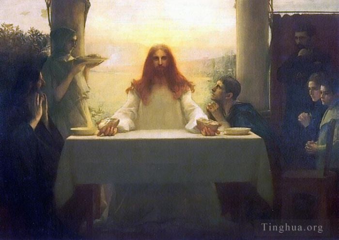 帕斯卡·达仰·布弗莱 的油画作品 -  《基督和以马忤斯的门徒》
