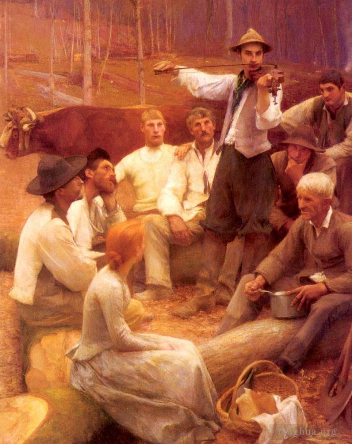帕斯卡·达仰·布弗莱 的油画作品 -  《在森林里,1892》