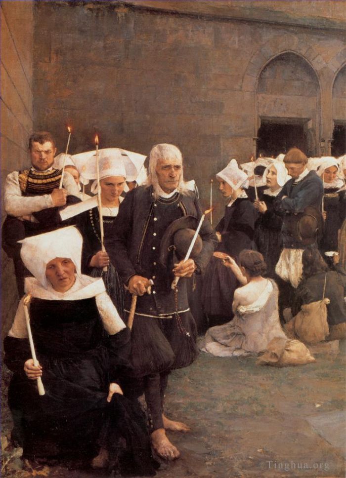 帕斯卡·达仰·布弗莱 的油画作品 -  《布列塔尼的赦免》