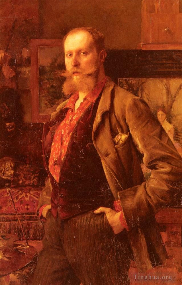 帕斯卡·达仰·布弗莱 的油画作品 -  《古斯塔夫·库尔图瓦的肖像》