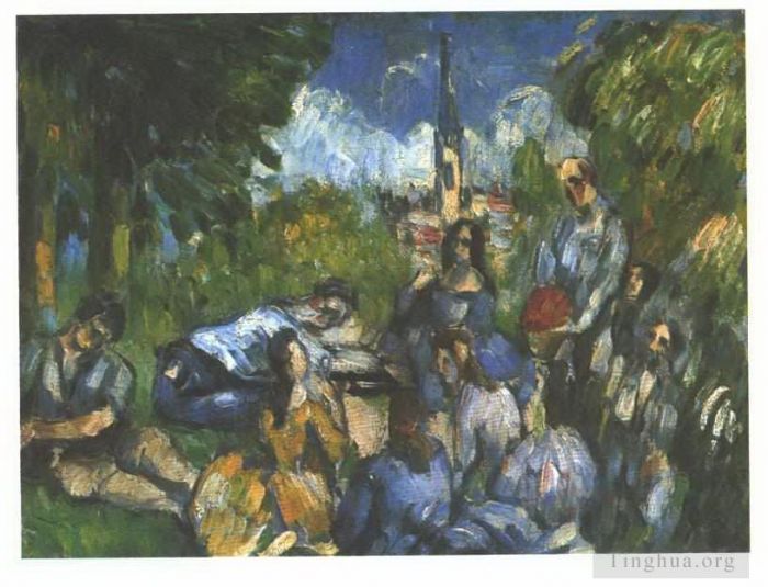 保罗·塞尚 的油画作品 -  《草地上的午餐》