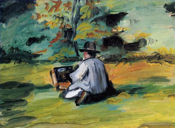 保罗·塞尚 的油画作品 -  《工作中的画家》