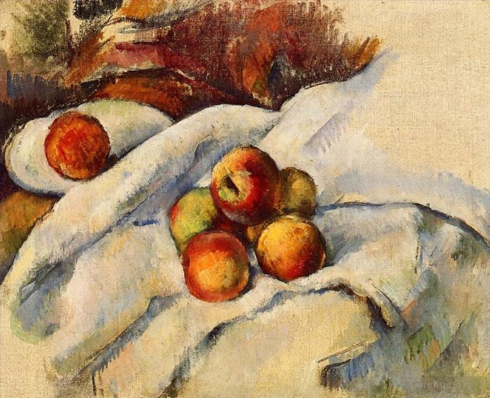 保罗·塞尚 的油画作品 -  《苹果在一张纸上》