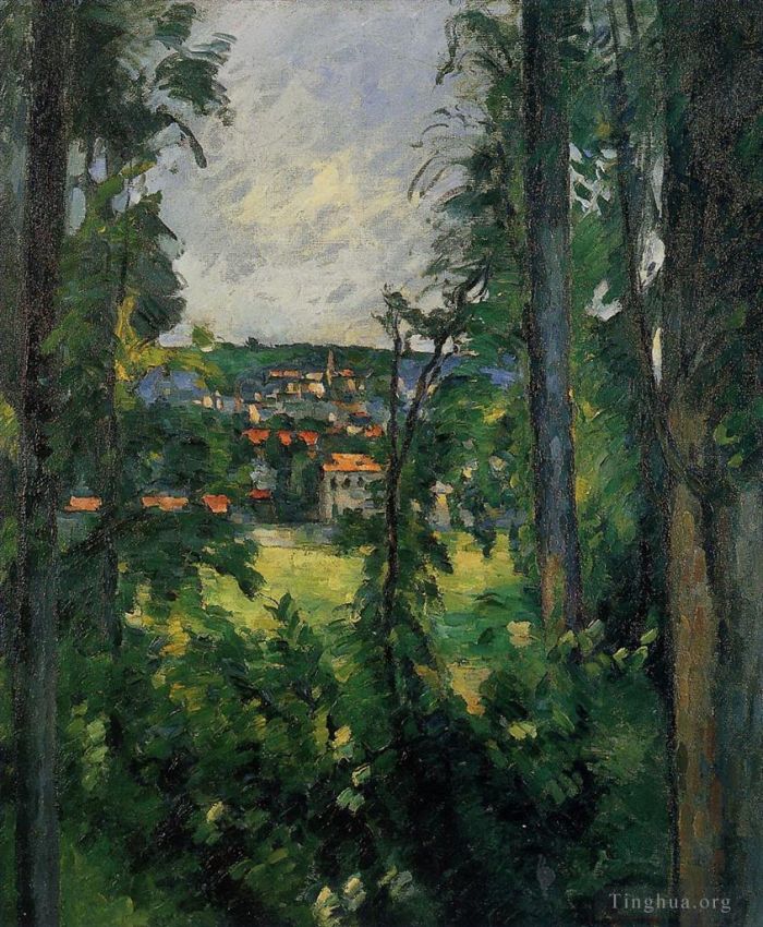 保罗·塞尚 的油画作品 -  《奥维尔附近的景观》