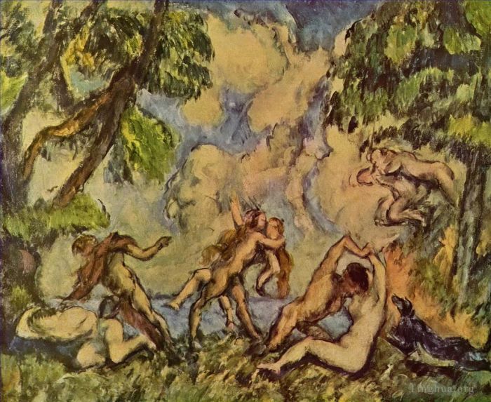 保罗·塞尚 的油画作品 -  《酒神节,爱情之战》