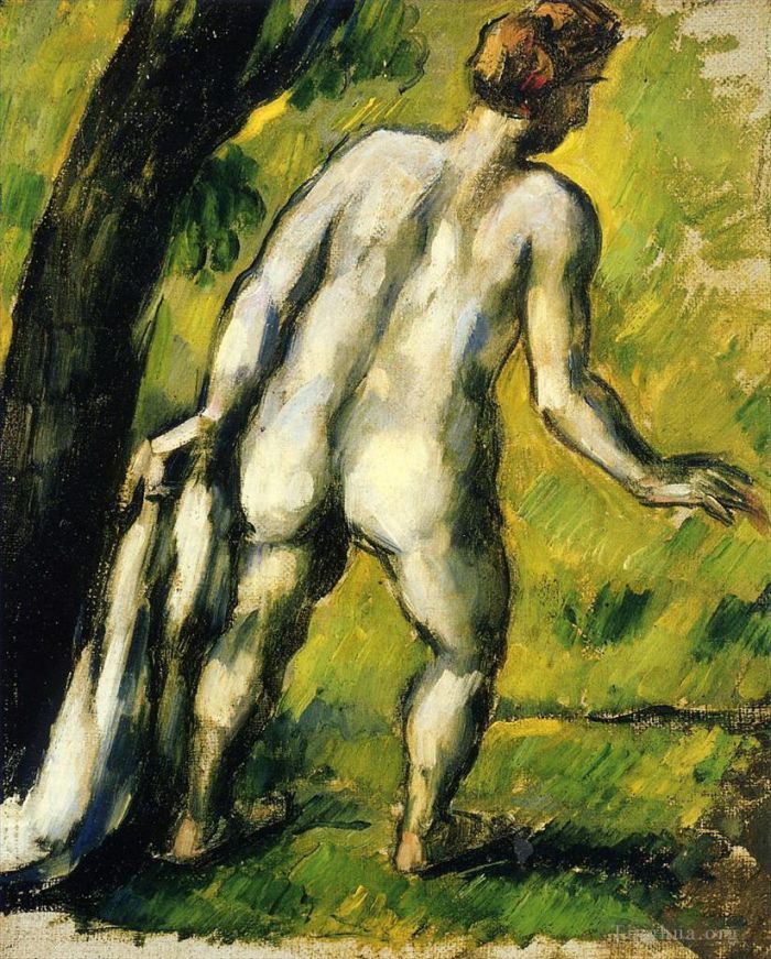 保罗·塞尚 的油画作品 -  《从后面的沐浴者》