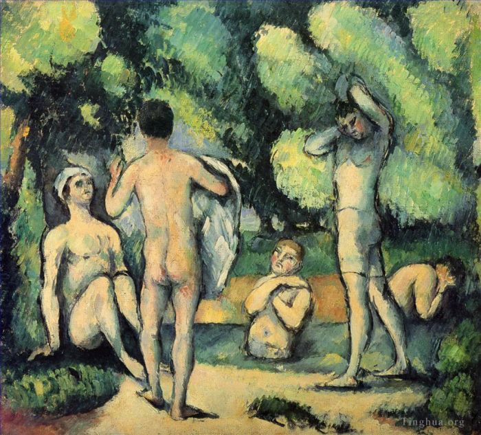 保罗·塞尚 的油画作品 -  《沐浴者,1880》