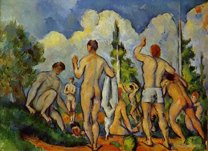 保罗·塞尚 的油画作品 -  《沐浴者,1894》