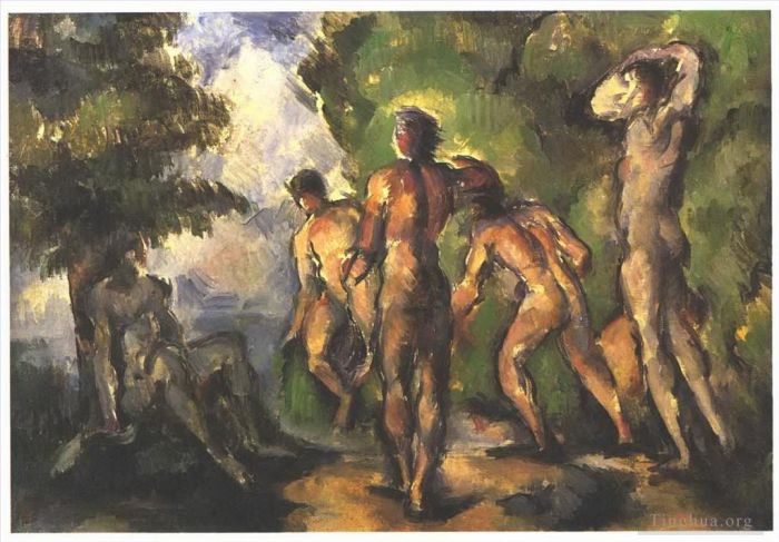 保罗·塞尚 的油画作品 -  《休息中的沐浴者》