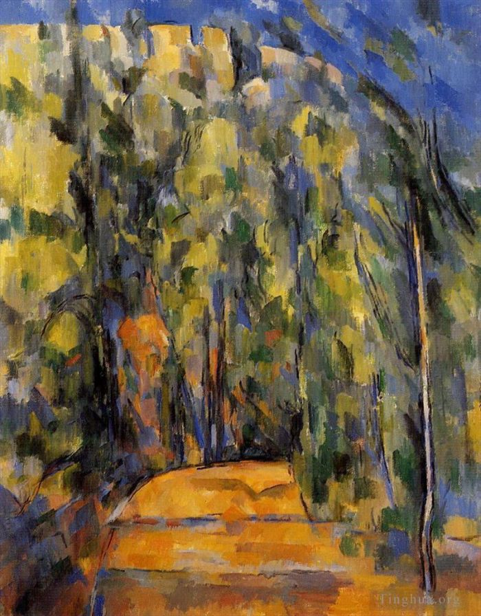 保罗·塞尚 的油画作品 -  《森林公路转弯处》