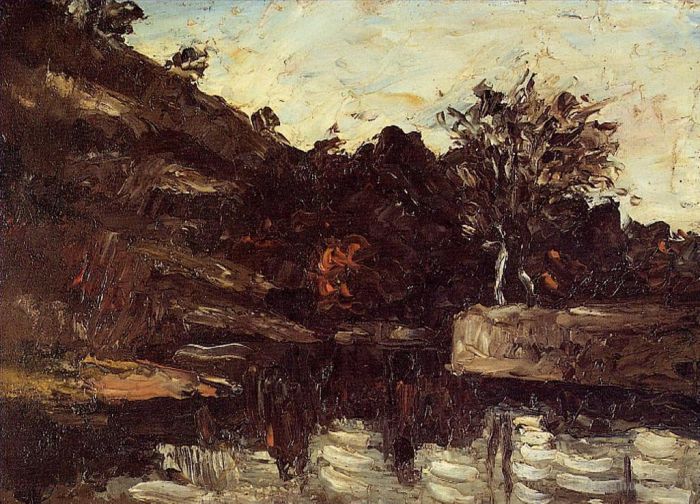 保罗·塞尚 的油画作品 -  《在河里拐弯》