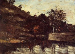 艺术家保罗·塞尚作品《在河里拐弯》