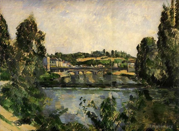 保罗·塞尚 的油画作品 -  《蓬图瓦兹的桥梁和瀑布》