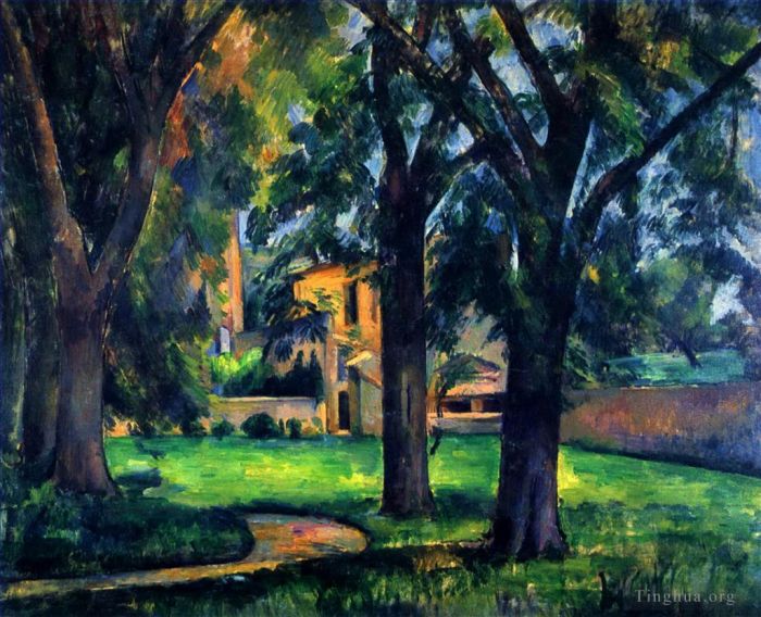 保罗·塞尚 的油画作品 -  《板栗树和农场》