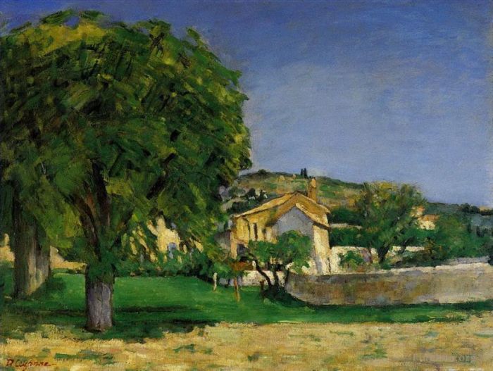 保罗·塞尚 的油画作品 -  《Jas,de,Bouffin,的栗树和农庄》
