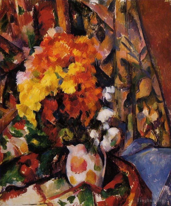 保罗·塞尚 的油画作品 -  《菊花》