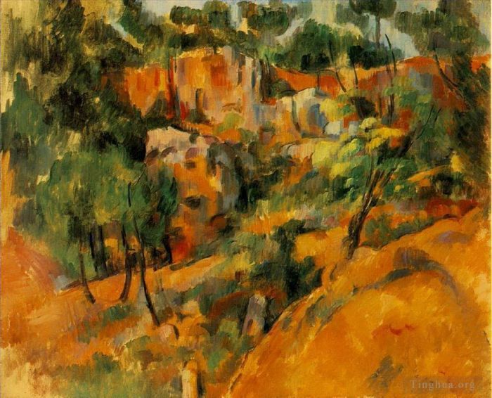 保罗·塞尚 的油画作品 -  《采石场一角》