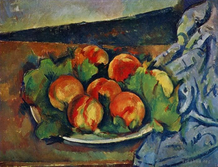 保罗·塞尚 的油画作品 -  《桃子菜》