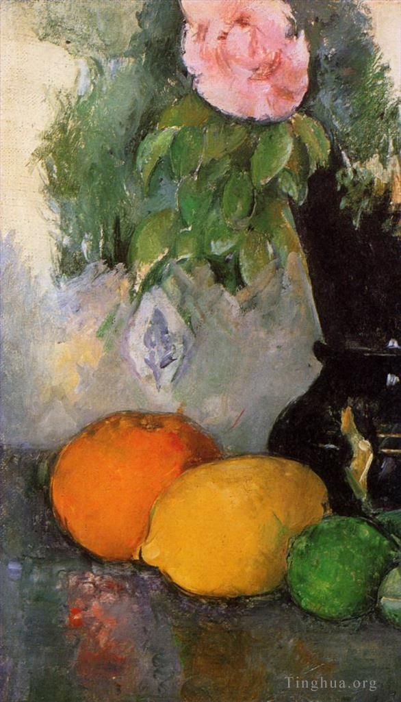 保罗·塞尚 的油画作品 -  《鲜花和水果》