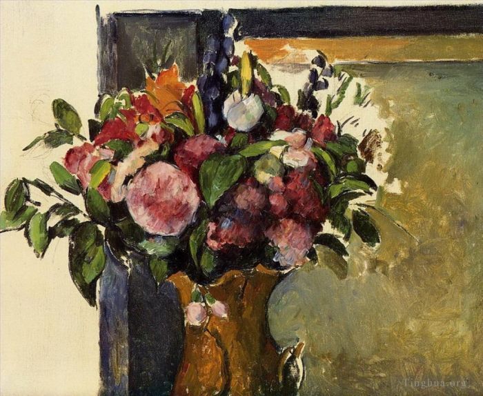 保罗·塞尚 的油画作品 -  《花瓶里的花》