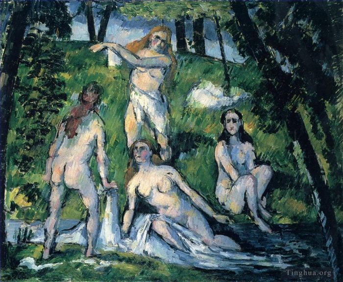 保罗·塞尚 的油画作品 -  《四个沐浴者,188》